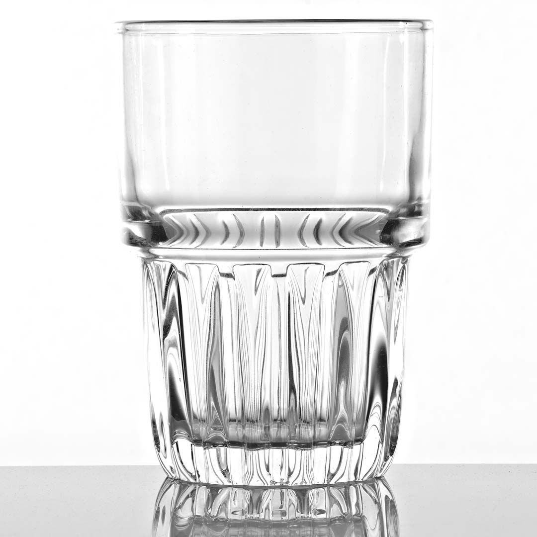 Stackable rocks glass that holds 11.5 oz beverages