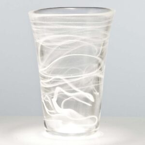 splash of cranberry juice from a 12.5 ounce hand blown