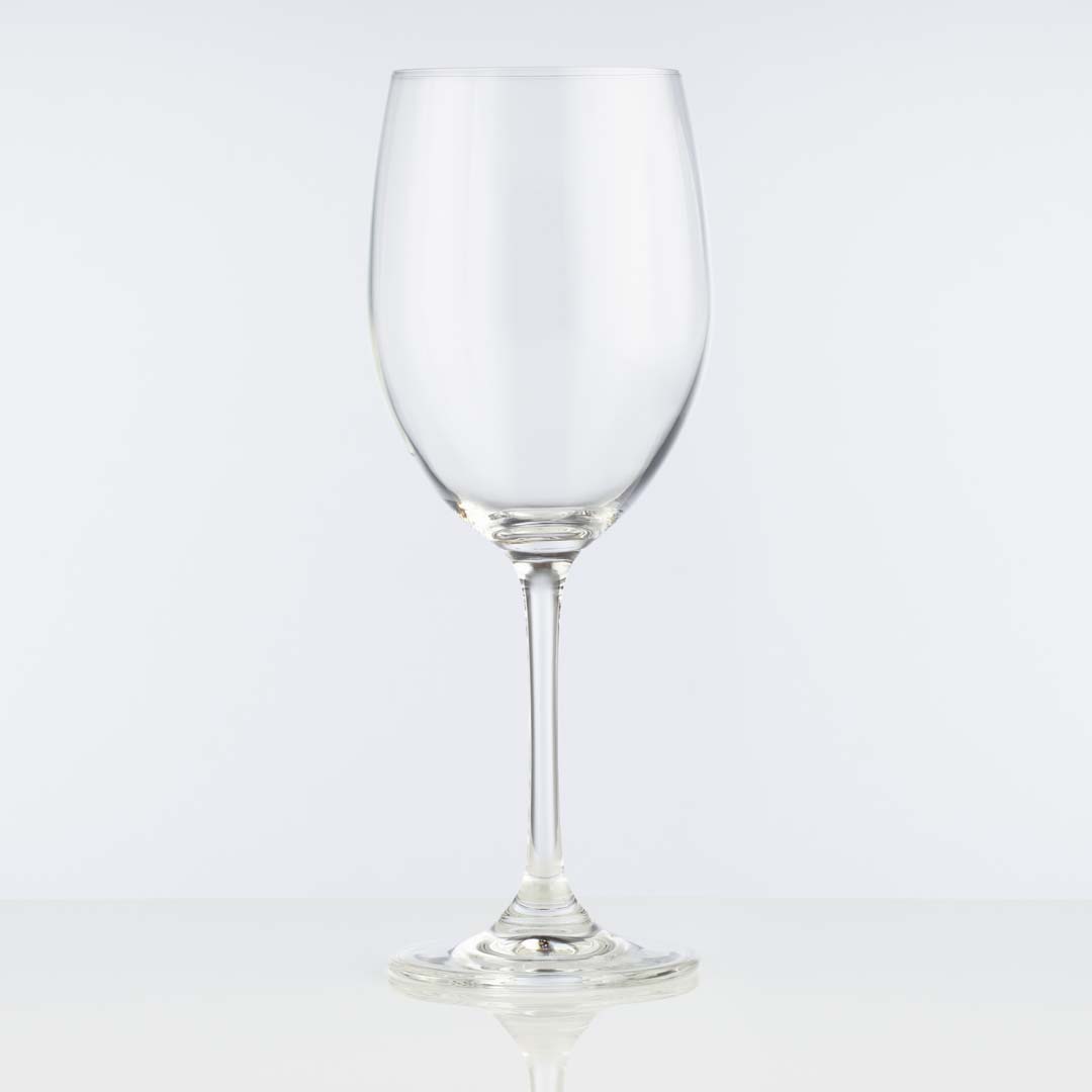 two 19oz stemmed wine glasses