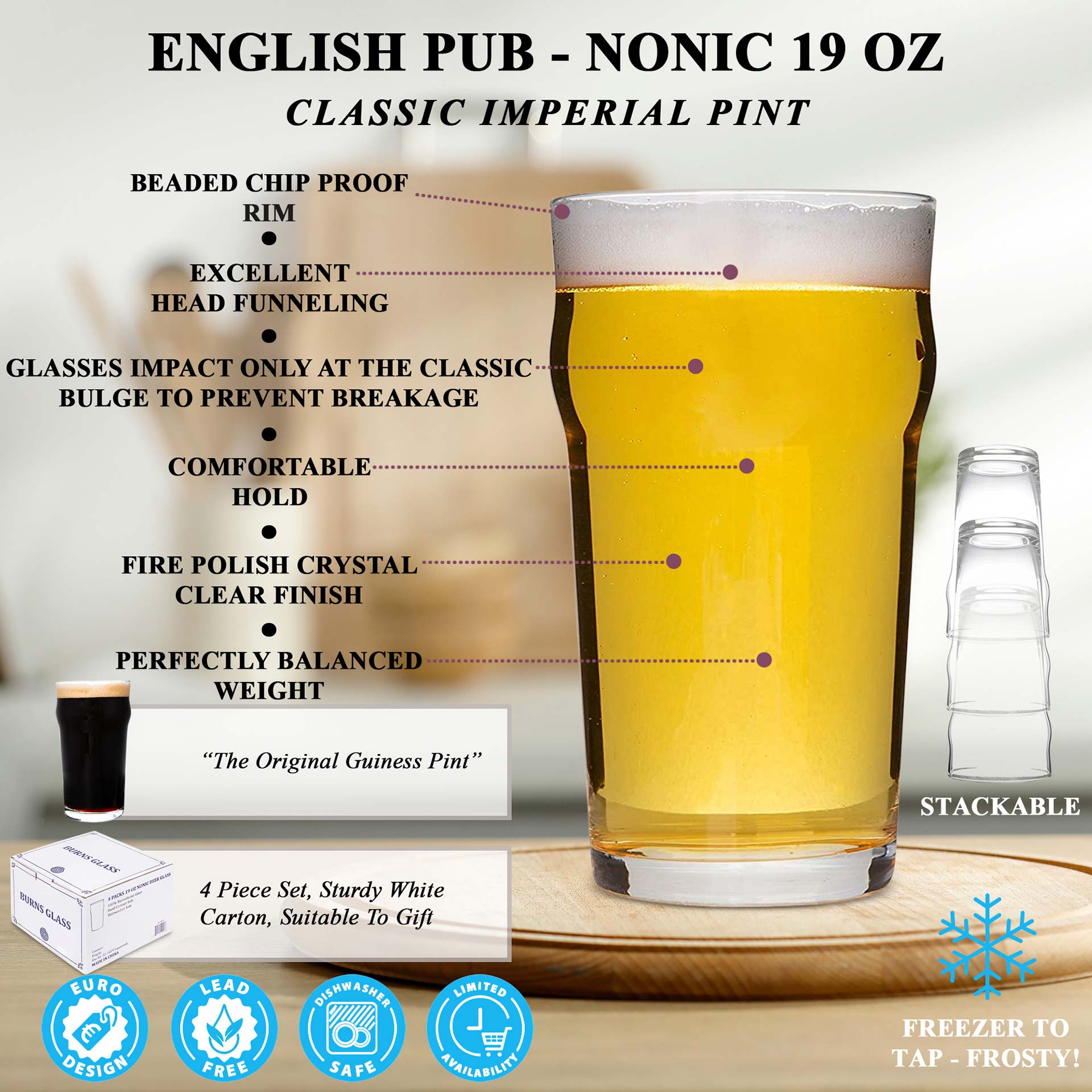 infographic of british style nonic 19oz imperial pint glass