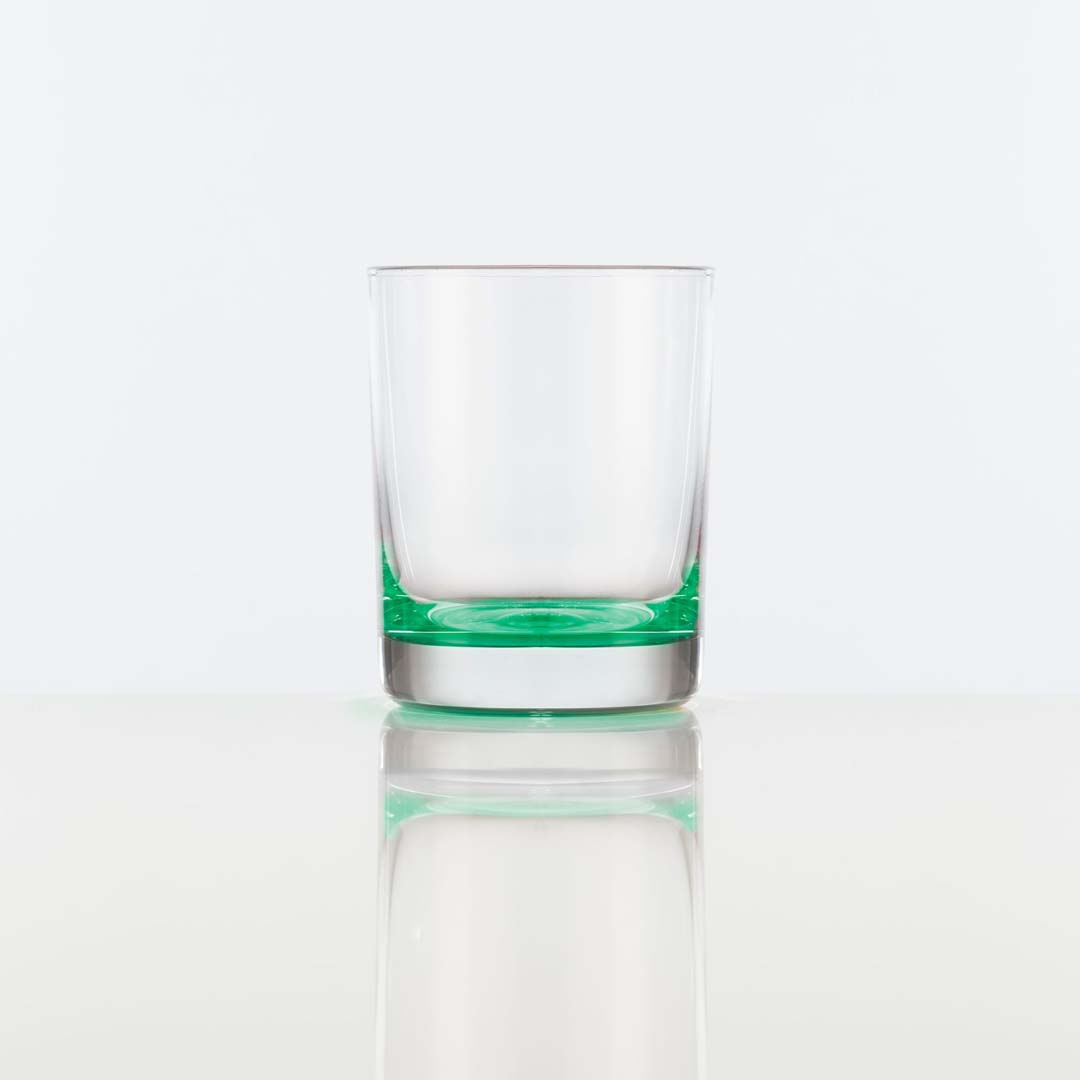green 11.75 oz glass on a white background.